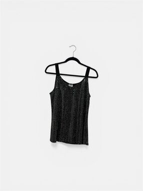 Women's Late August Black Sparkle Tank Top